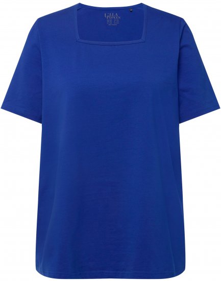 Ulla Popken Essential Square Neck Stretch Tee Cobalt Blue - Tričká - 