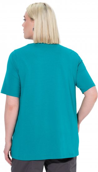 Ulla Popken Essential Square Neck Stretch Tee Green Emerald - Tričká - 