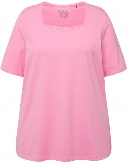 Ulla Popken Essential Square Neck Stretch Tee Light Pink - Tričká - 