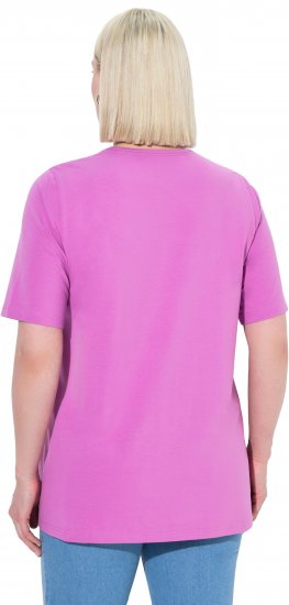 Ulla Popken Essential Square Neck Stretch Tee Cool Pink - Tričká - 