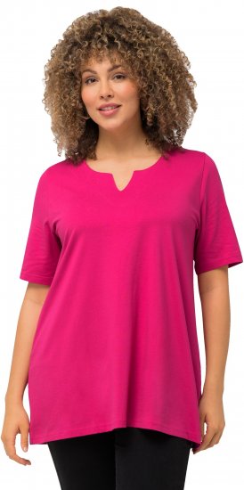 Ulla Popken Essential Square Neck Stretch Tee Fuchsia Pink - Tričká - 