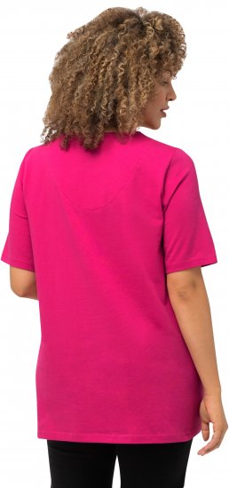 Ulla Popken Essential Square Neck Stretch Tee Fuchsia Pink - Tričká - 