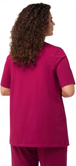 Ulla Popken Essential Square Neck Stretch Tee Magnolia Red - Tričká - 