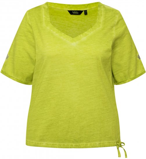 Ulla Popken Cold Dyed Sweetheart Neckline Short Sleeve Tee Apple Green - Tričká - 