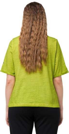Ulla Popken Cold Dyed Sweetheart Neckline Short Sleeve Tee Apple Green - Tričká - 