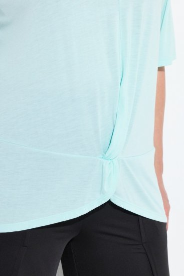 Ulla Popken Antibacterial Short Sleeve Draped Tee Light Turquiose - Tričká - Dámske tričká