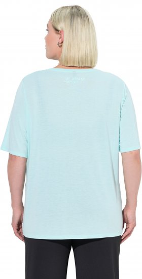Ulla Popken Antibacterial Short Sleeve Draped Tee Light Turquiose - Tričká - 