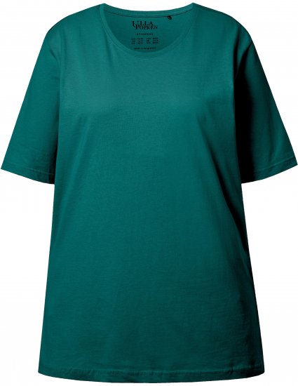 Ulla Popken Basic Round Neck Short Sleeve Relaxed Fit T-Shirt Teal Green - Tričká - 
