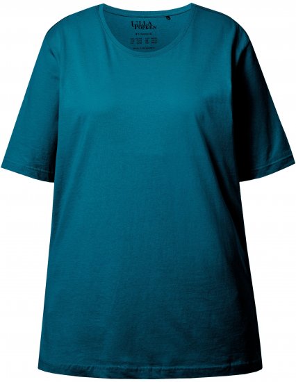 Ulla Popken Basic Round Neck Short Sleeve Relaxed Fit T-Shirt Dark Green - Tričká - 