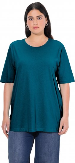 Ulla Popken Basic Round Neck Short Sleeve Relaxed Fit T-Shirt Dark Green - Tričká - 