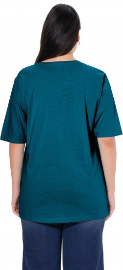 Ulla Popken Basic Round Neck Short Sleeve Relaxed Fit T-Shirt Dark Green - Tričká - 