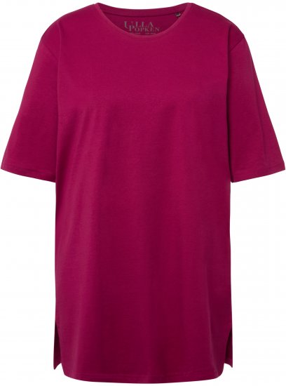 Ulla Popken Basic Round Neck Short Sleeve Relaxed Fit T-Shirt Magnolia Red - Tričká - 