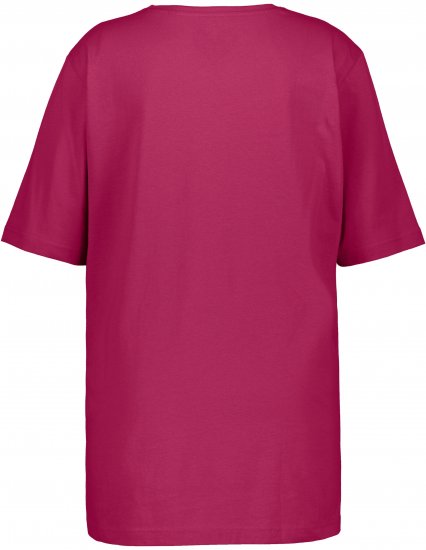 Ulla Popken Basic Round Neck Short Sleeve Relaxed Fit T-Shirt Magnolia Red - Tričká - 