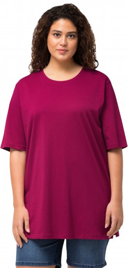 Ulla Popken Basic Round Neck Short Sleeve Relaxed Fit T-Shirt Magnolia Red - Tričká - 