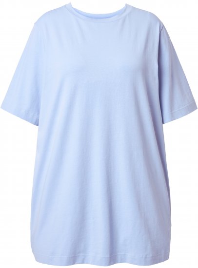 Ulla Popken Basic Round Neck Short Sleeve T-Shirt Light Blue - Tričká - 