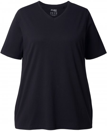 Ulla Popken Eco Cotton Basic T-Shirt 2-Pack Black/Red - Tričká - 