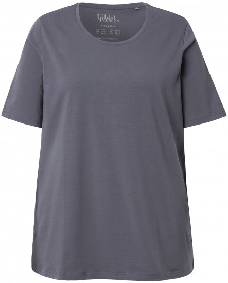 Ulla Popken Essential Round Neck Stretch Tee Graphite Grey - Tričká - 