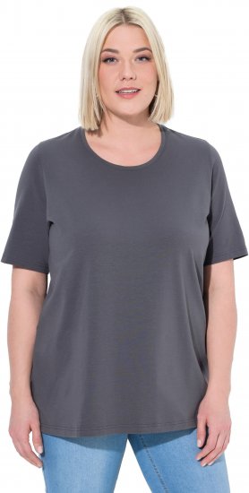 Ulla Popken Essential Round Neck Stretch Tee Graphite Grey - Tričká - 
