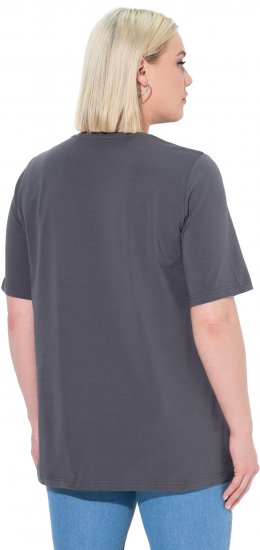 Ulla Popken Essential Round Neck Stretch Tee Graphite Grey - Tričká - 