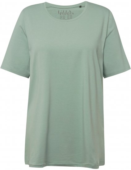 Ulla Popken Essential Round Neck Stretch Tee Light Moss Green - Tričká - 