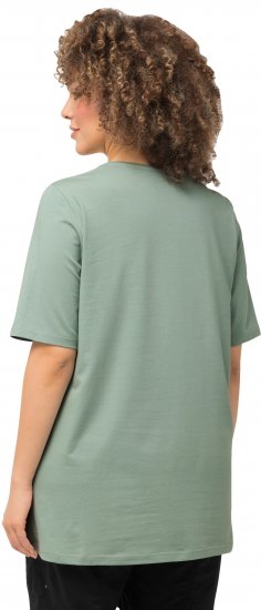 Ulla Popken Essential Round Neck Stretch Tee Light Moss Green - Tričká - 