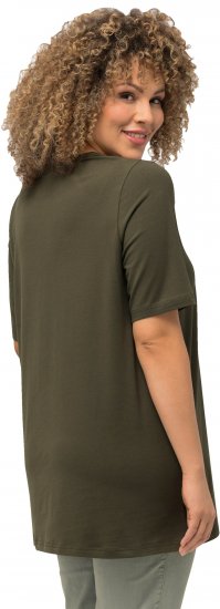 Ulla Popken Essential Round Neck Stretch Tee Forest Green - Tričká - 