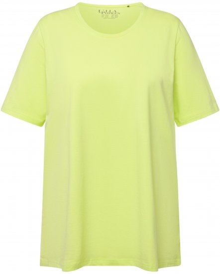 Ulla Popken Essential Round Neck Stretch Tee Lime Green - Tričká - 