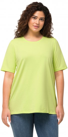 Ulla Popken Essential Round Neck Stretch Tee Lime Green - Tričká - 