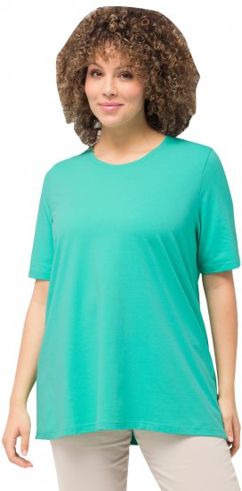 Ulla Popken Essential Round Neck Stretch Tee Turquoise - Tričká - 