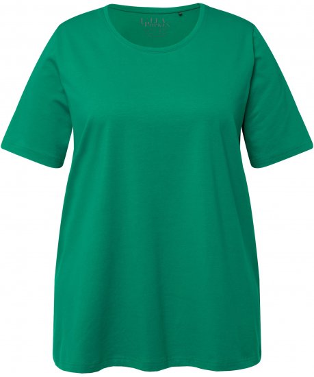 Ulla Popken Essential Round Neck Stretch Tee Emerald Green - Tričká - 