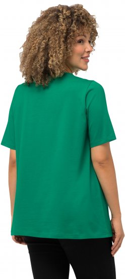 Ulla Popken Essential Round Neck Stretch Tee Emerald Green - Tričká - 
