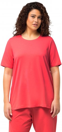 Ulla Popken Essential Round Neck Stretch Tee Dark Coral - Tričká - 