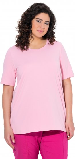 Ulla Popken Essential Round Neck Stretch Tee Pink - Tričká - 