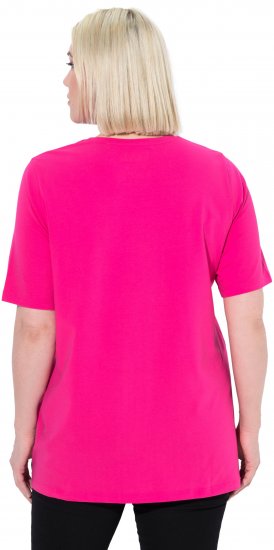 Ulla Popken Essential Round Neck Stretch Tee Magenta Pink - Tričká - 