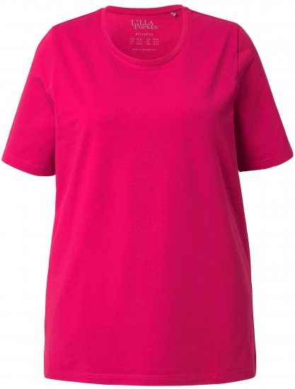 Ulla Popken Essential Round Neck Stretch Tee Dark Raspberry - Tričká - 