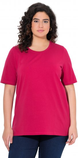 Ulla Popken Essential Round Neck Stretch Tee Dark Raspberry - Tričká - 