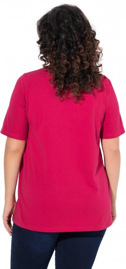 Ulla Popken Essential Round Neck Stretch Tee Dark Raspberry - Tričká - 