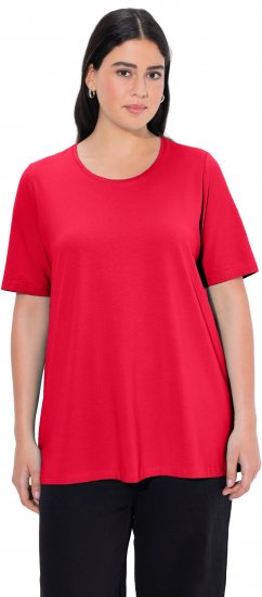Ulla Popken Essential Round Neck Stretch Tee Red - Tričká - 