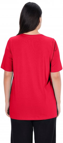 Ulla Popken Essential Round Neck Stretch Tee Red - Tričká - 