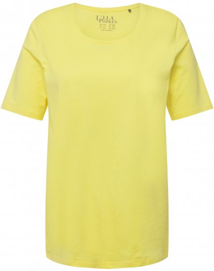 Ulla Popken Essential Round Neck Stretch Tee Lemon Yellow - Tričká - 