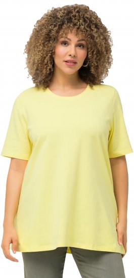 Ulla Popken Essential Round Neck Stretch Tee Lemon Yellow - Tričká - 