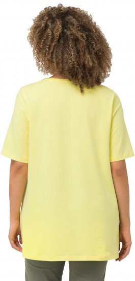 Ulla Popken Essential Round Neck Stretch Tee Lemon Yellow - Tričká - 