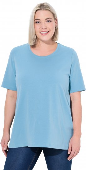 Ulla Popken Essential Round Neck Stretch Tee Light Teal - Tričká - 
