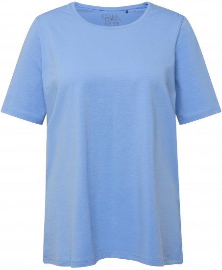 Ulla Popken Essential Round Neck Stretch Tee Cloud Blue - Tričká - 