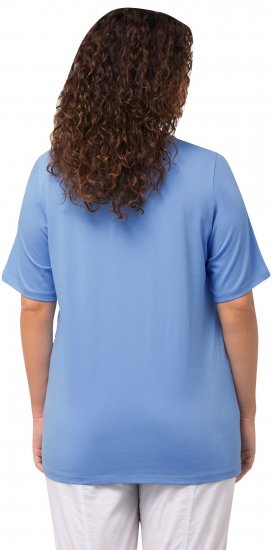 Ulla Popken Essential Round Neck Stretch Tee Cloud Blue - Tričká - 