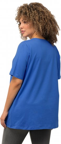 Ulla Popken Essential Round Neck Stretch Tee Denim Blue - Tričká - 