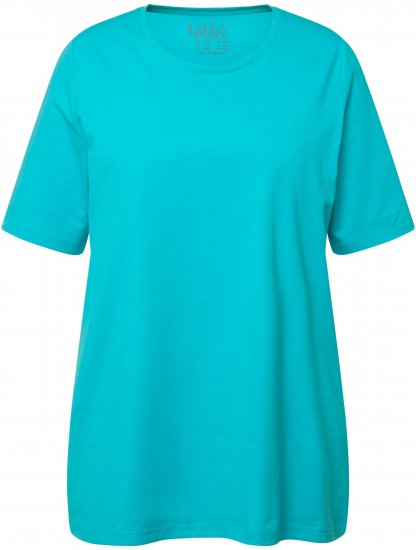 Ulla Popken Essential Round Neck Stretch Tee Deep Aqua - Tričká - 