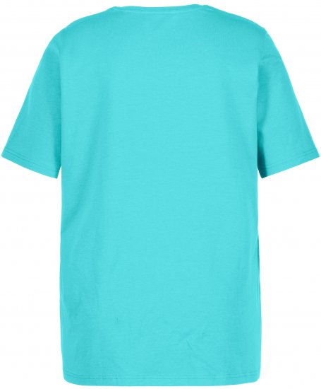 Ulla Popken Essential Round Neck Stretch Tee Deep Aqua - Tričká - 