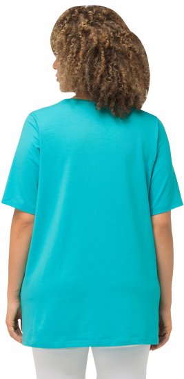 Ulla Popken Essential Round Neck Stretch Tee Deep Aqua - Tričká - 