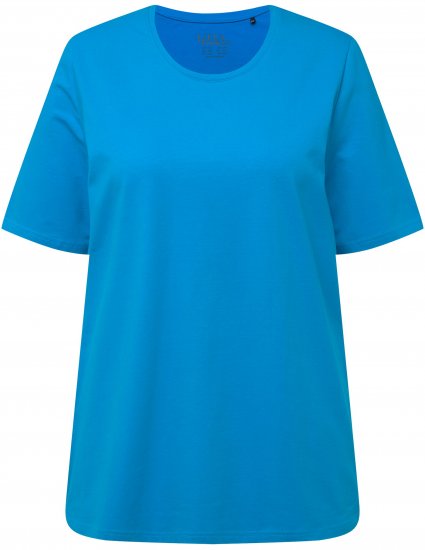 Ulla Popken Essential Round Neck Stretch Tee Sapphire Blue - Tričká - 
